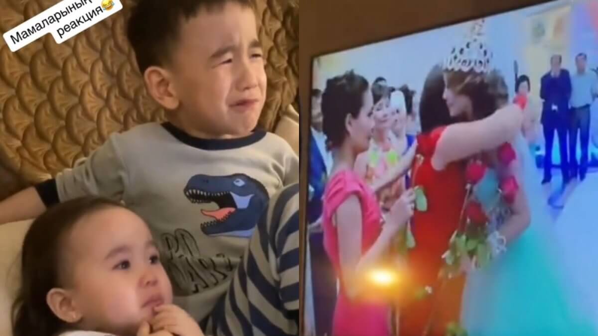Реакция детей на узату своей мамы рассмешила казахстанцев