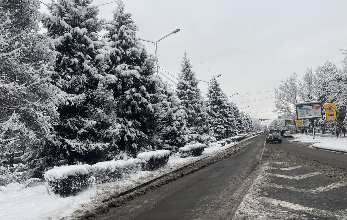 Алматы завалило снегом перед самым Новым годом