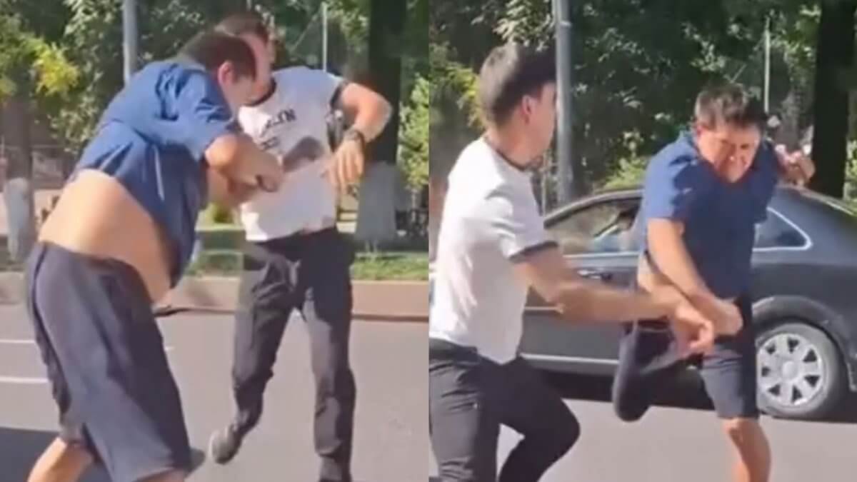 В Шымкенте водители устроили драку прямо на дороге