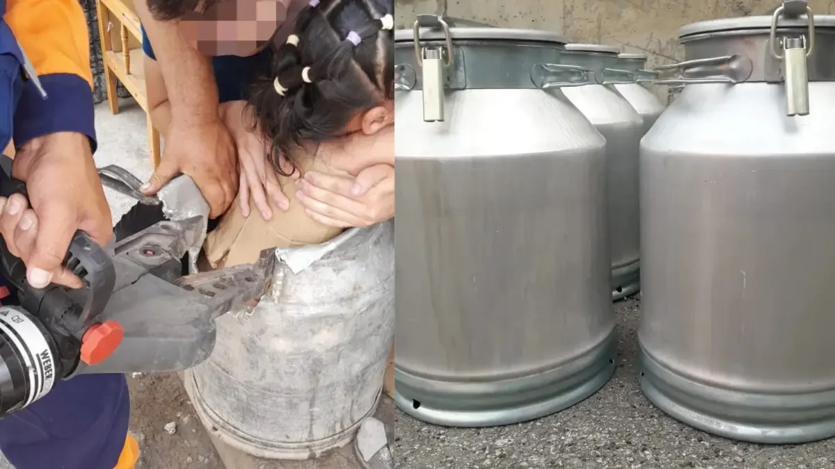Пятилетняя девочка застряла во фляге в области Абай