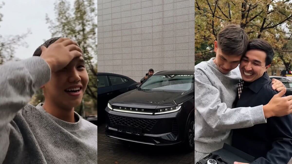 Юный вратарь «Кайрата» Шерхан Калмурза получил автомобиль в подарок