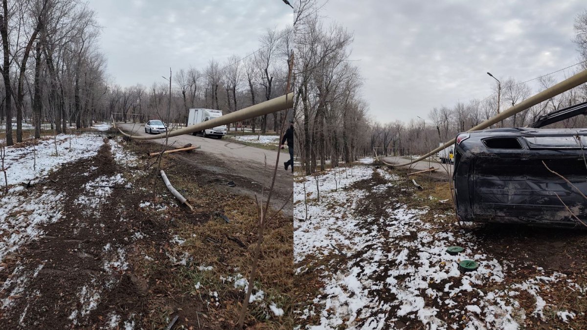 В Алматы водитель снёс газопровод, 653 дома остались без газа