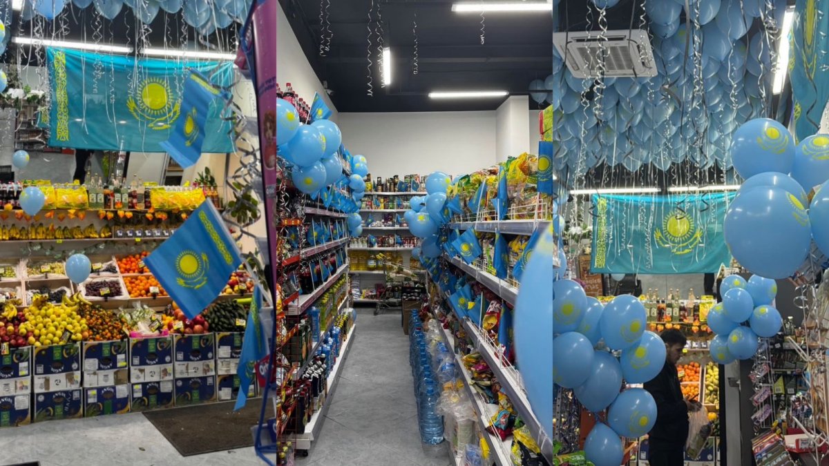 В Астане магазин необычно украсили в честь Дня Независимости