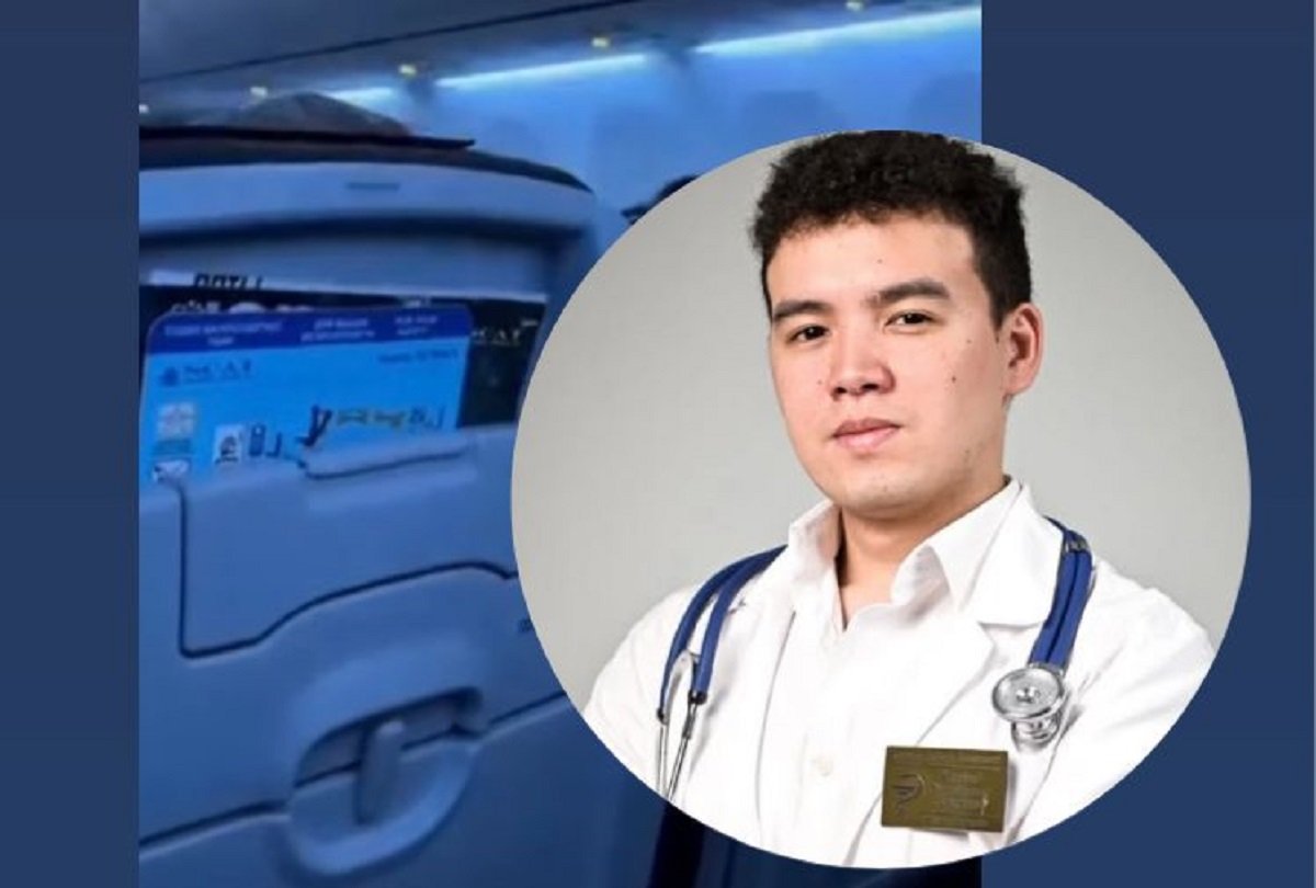 Студент Карагандинского медунивера спас пассажира на борту самолета рейса Астана-Шымкент