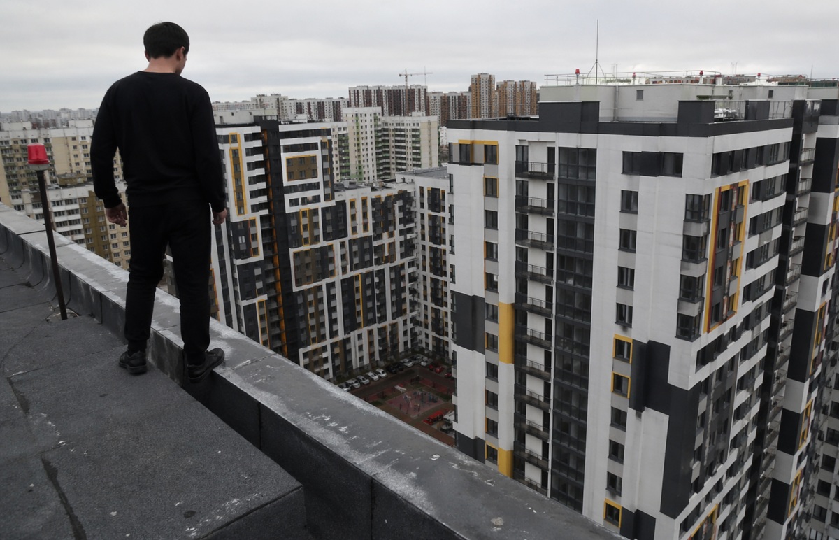 Парня, пытавшегося спрыгнуть с крыши дома, где погибли трое детей, арестовали