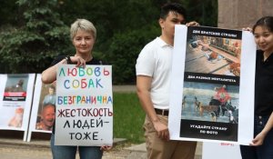 В Алматы прошел митинг против жестокого обращения с животными