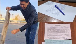 "Война с КазАвтоЖол": журналиста оштрафовали за порчу дороги