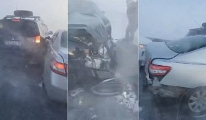 "Нулевая видимость". Сразу 15 авто столкнулись на трассе Астана – Петропавловск