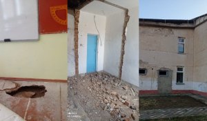 Шок от увиденного: школа им. Мухтара Ауэзова разрушается однако продолжает работать в Туркестанской области