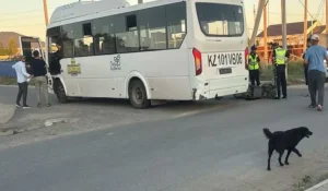 Трагедия на дороге: мальчик на мопеде врезался в автобус и погиб в Кулсары