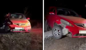 Автомобиль повис на краю обрыва в Актобе