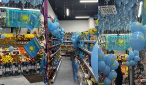 В Астане магазин необычно украсили в честь Дня Независимости