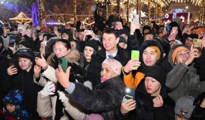 В Алматы зажгли главную новогоднюю ёлку