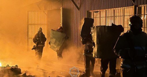 Крупный пожар на складе произошел в Алматы