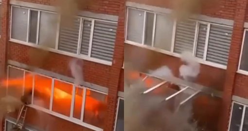 Мощный хлопок газа в Уральске: огненная волна выбила балконные рамы